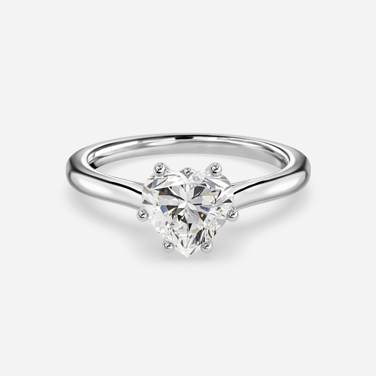 Thea Heart Diamond Solitaire Moissanite Engagement Ring