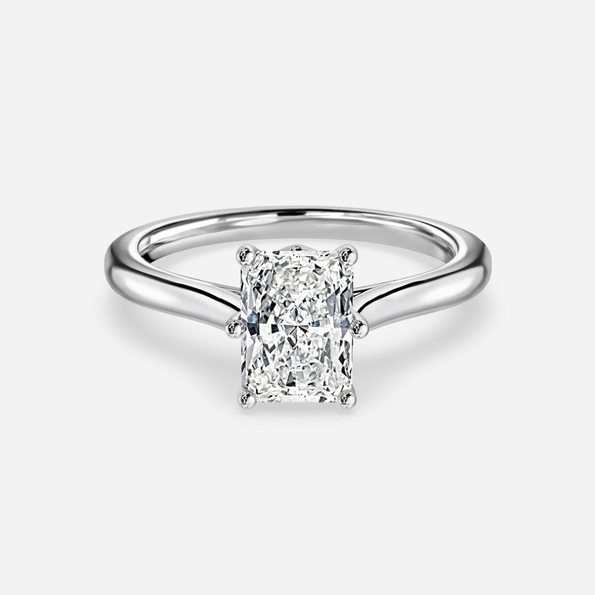 Thea Radiant Solitaire Moissanite Engagement Ring