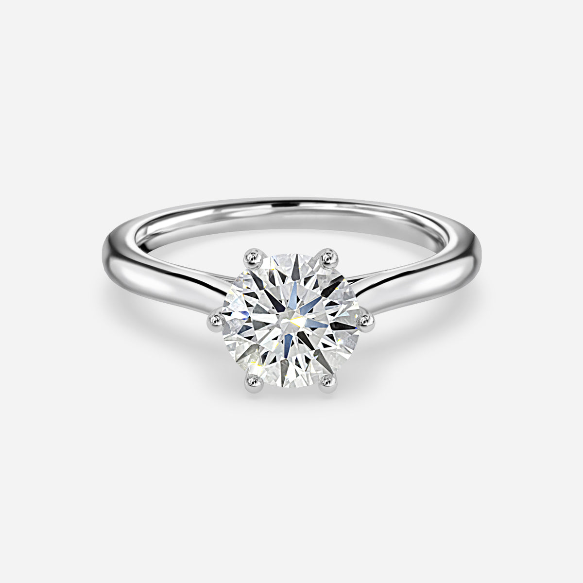 Thea Round Solitaire Moissanite Engagement Ring