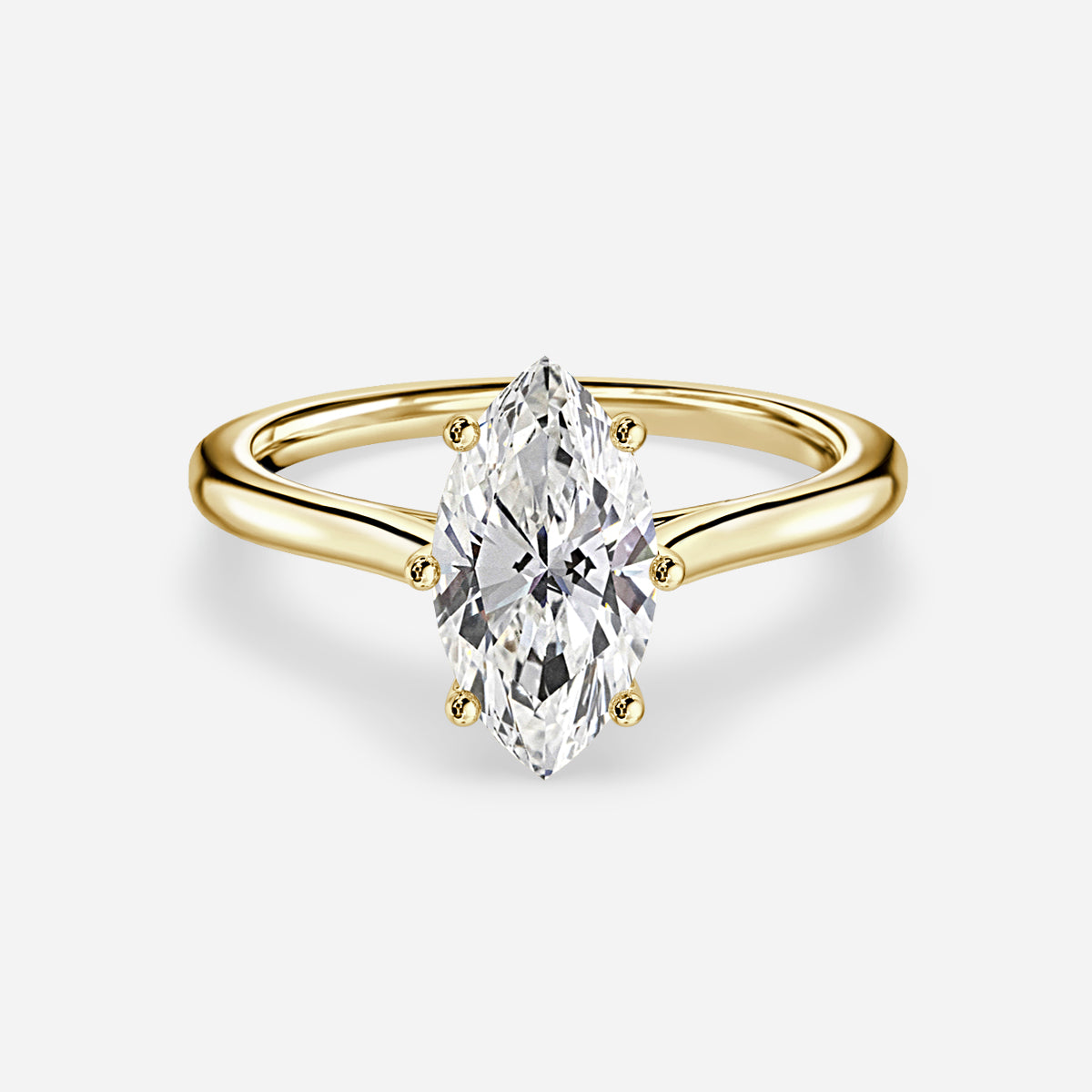 Thea Marquise Solitaire Moissanite Engagement Ring