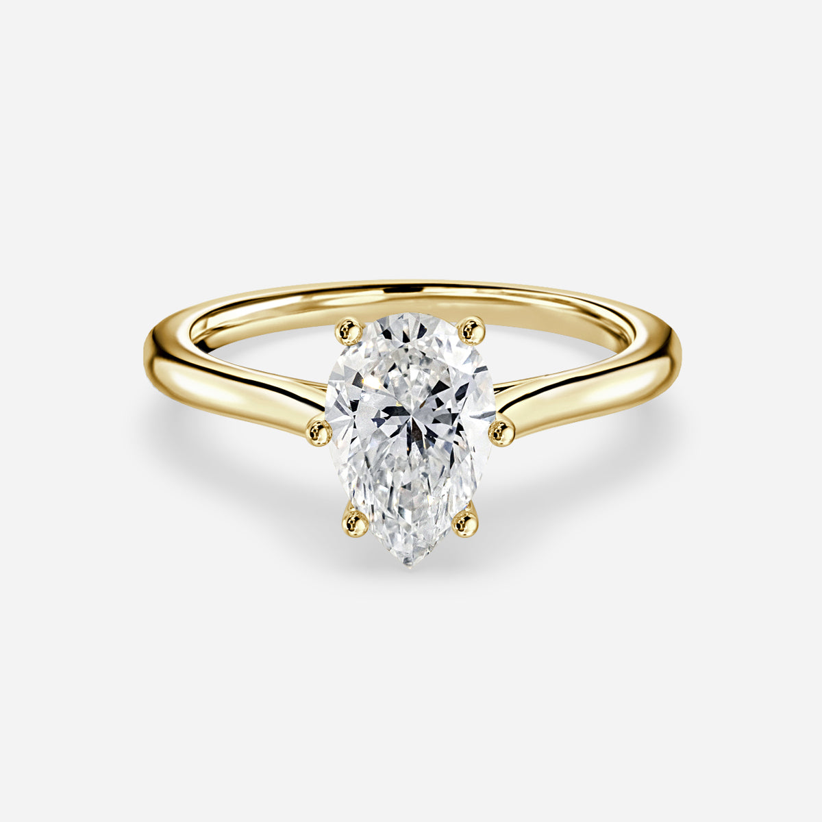 Thea Plain Pear Solitaire Moissanite Engagement Ring