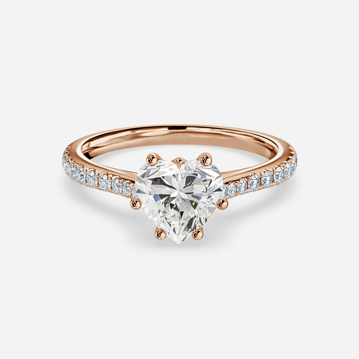 Odessa Heart Diamond Band Moissanite Engagement Ring