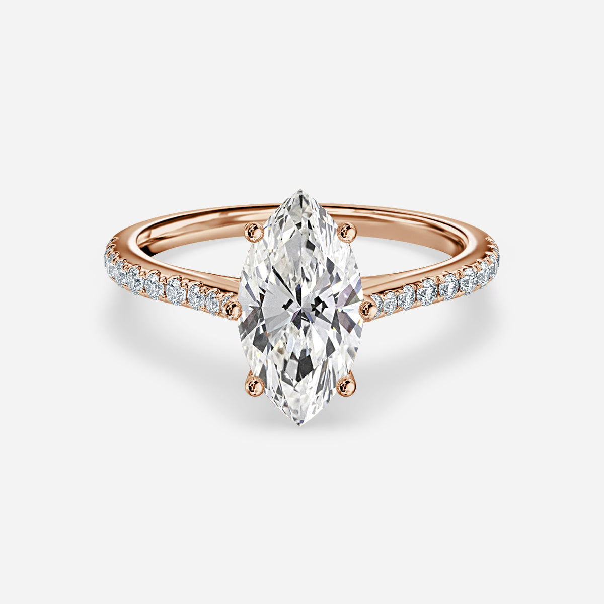 Odessa Marquise Diamond Band Moissanite Engagement Ring