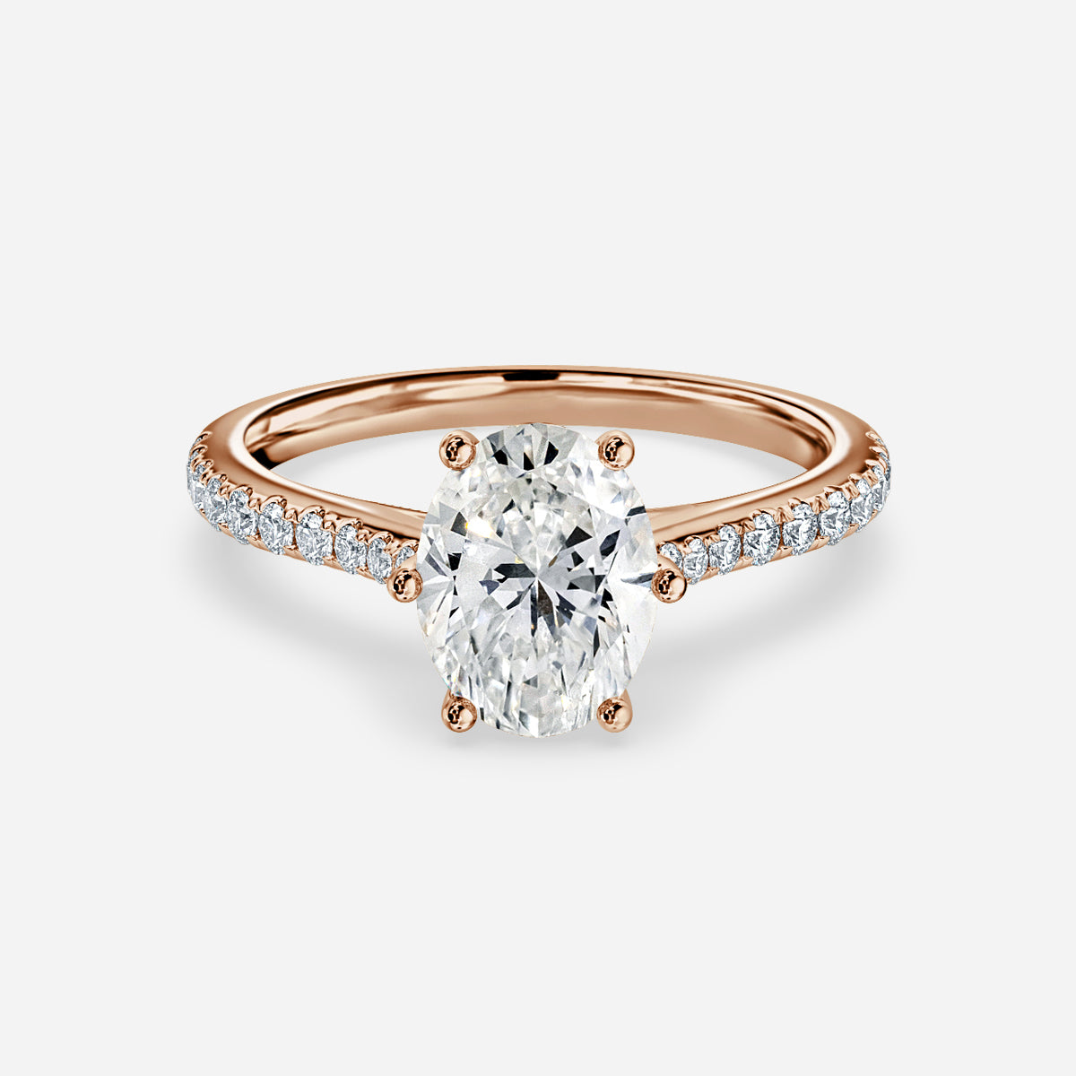 Odessa Oval Diamond Band Moissanite Engagement Ring