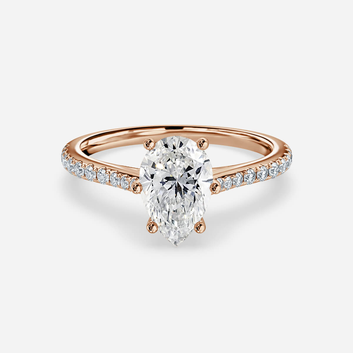 Odessa Pear Diamond Band Moissanite Engagement Ring