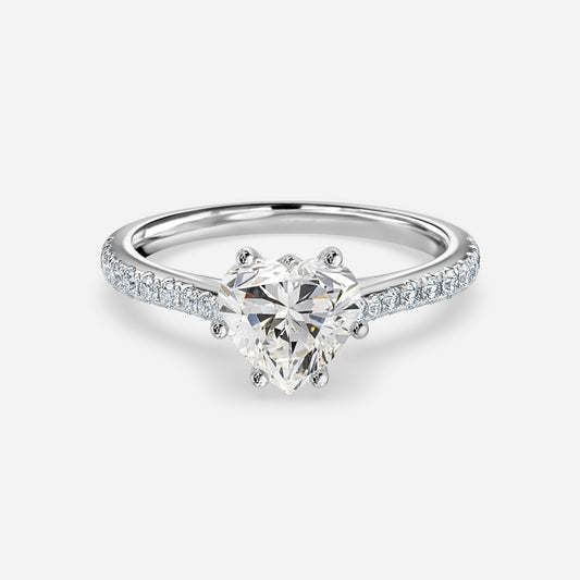 Odessa Heart Diamond Band Moissanite Engagement Ring