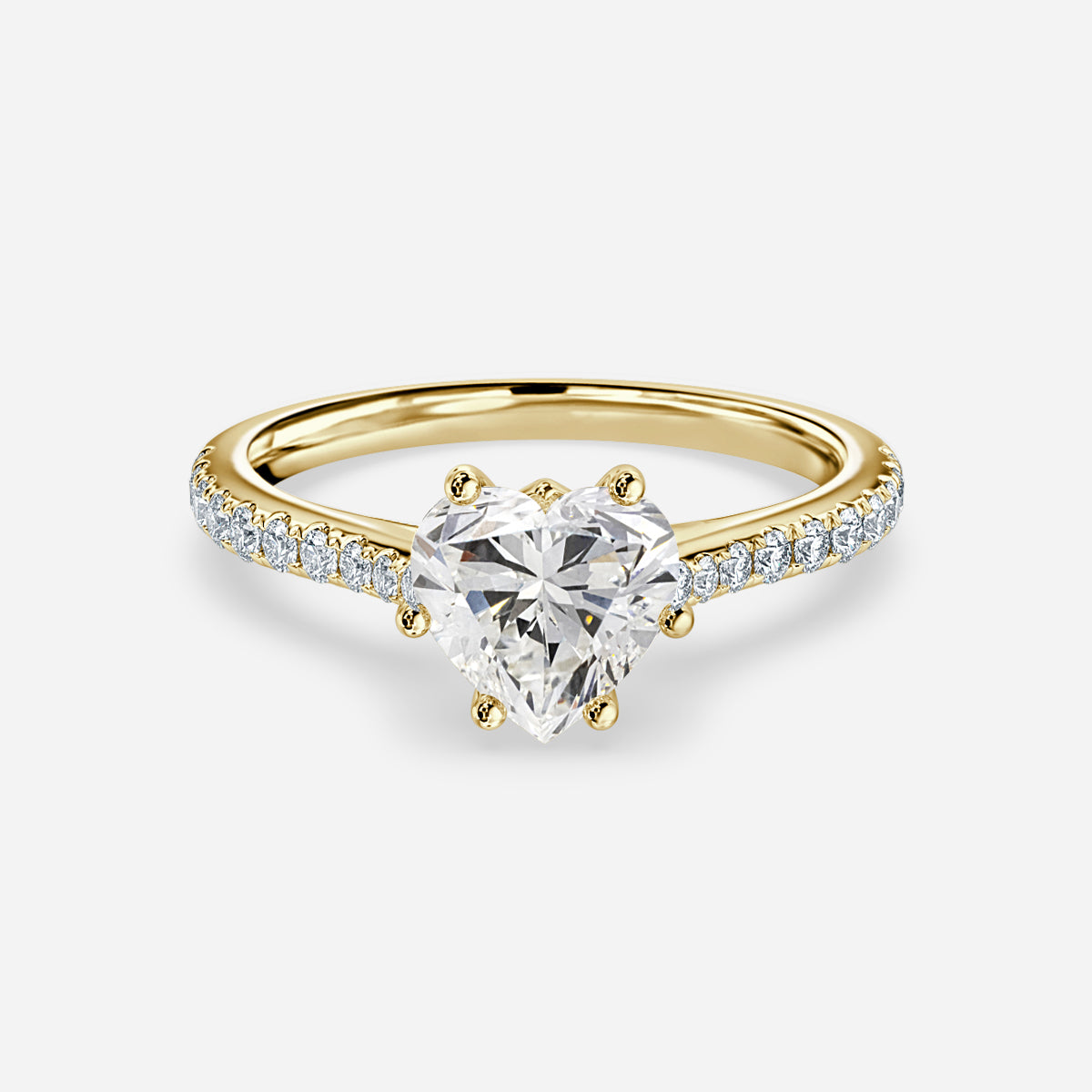 Odessa Heart Diamond Band Moissanite Engagement Ring