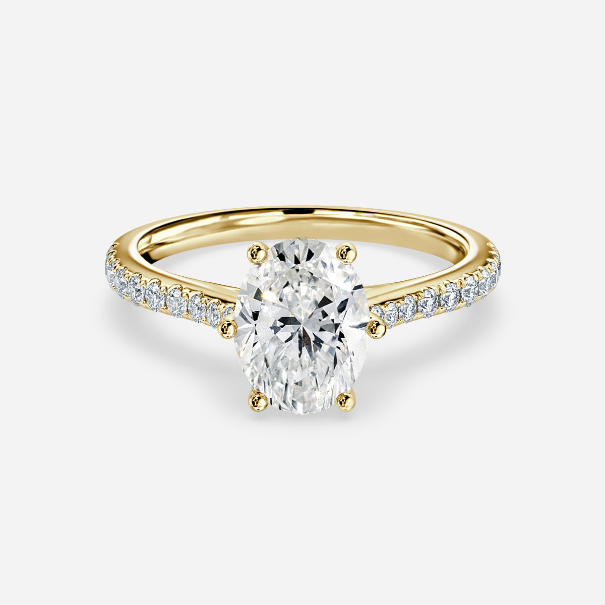 Odessa Oval Diamond Band Moissanite Engagement Ring