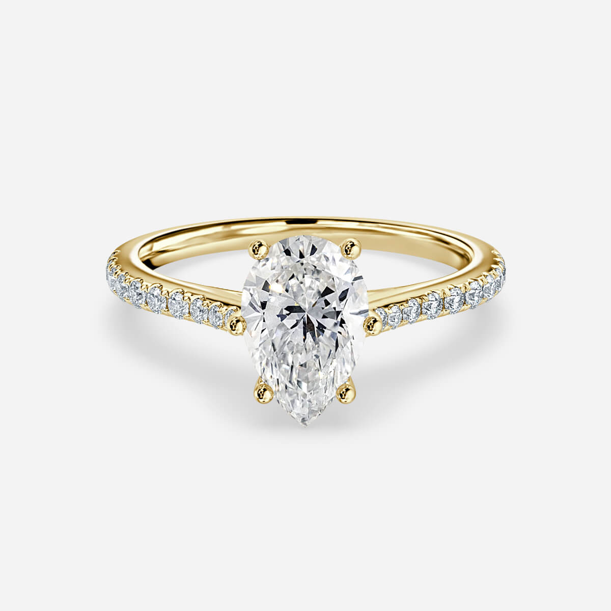 Odessa Pear Diamond Band Moissanite Engagement Ring