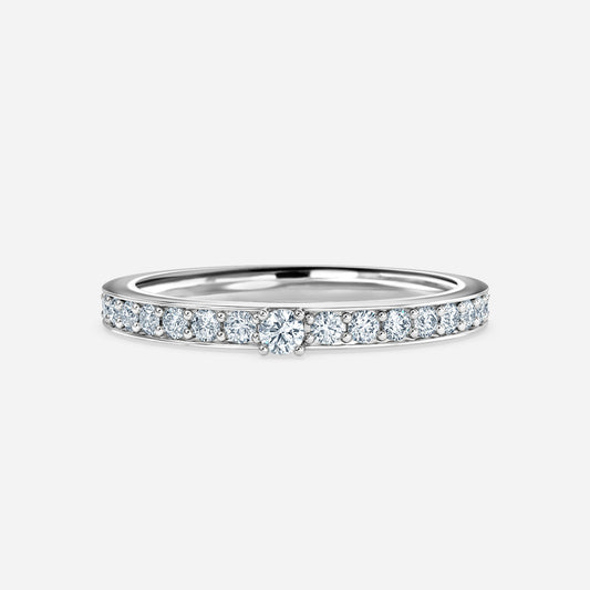 Channel Set Round Moissanite Wedding Ring