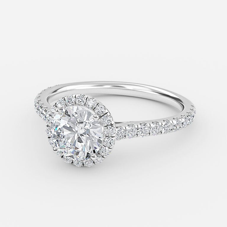 Joliette Round Halo Moissanite Engagement Ring