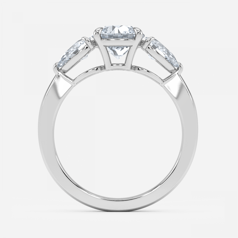 Tierney Round Three Stone Moissanite Engagement Ring