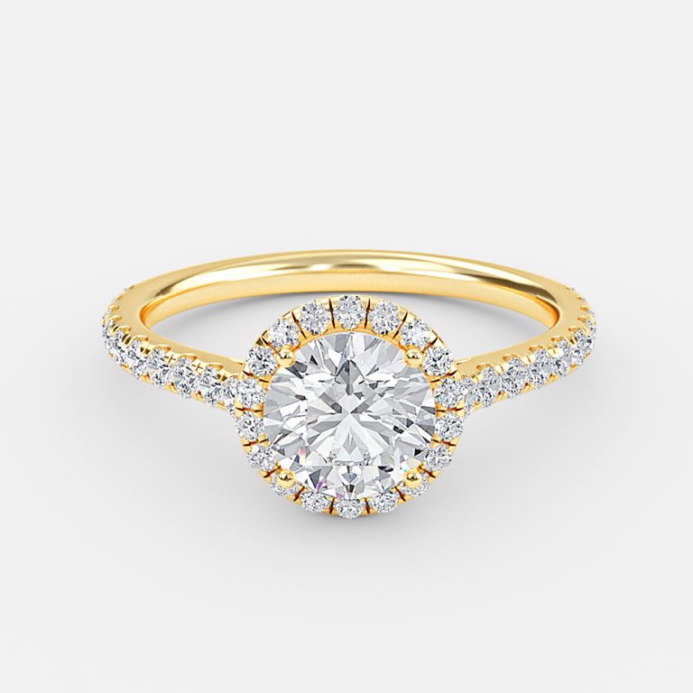 Joliette Round Halo Moissanite Engagement Ring