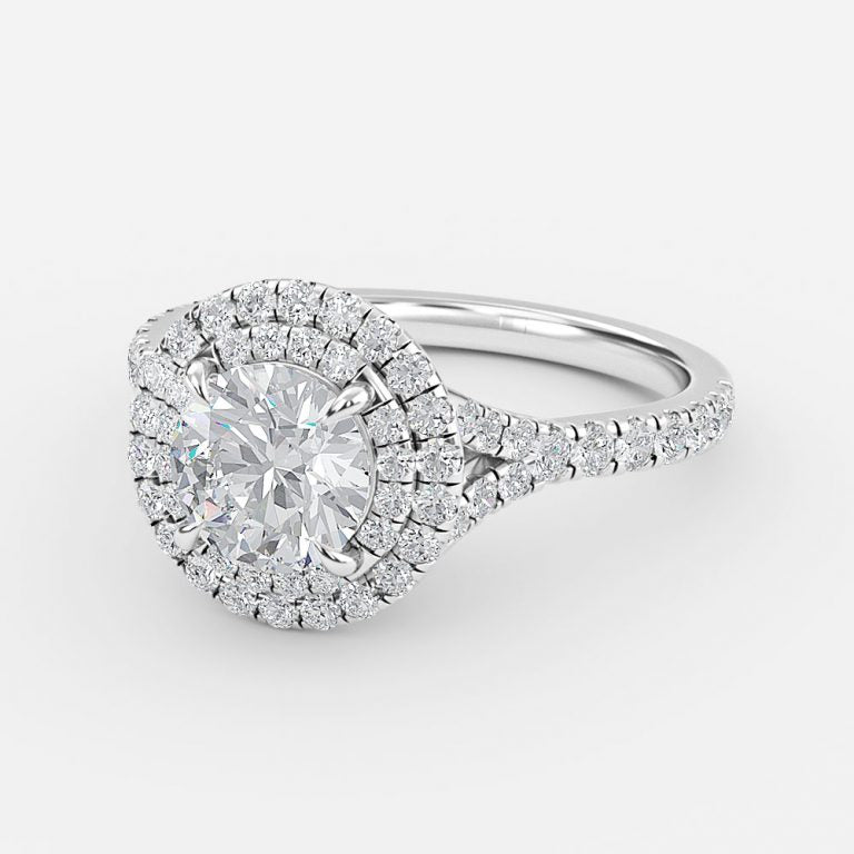 Afton Round Halo Moissanite Engagement Ring