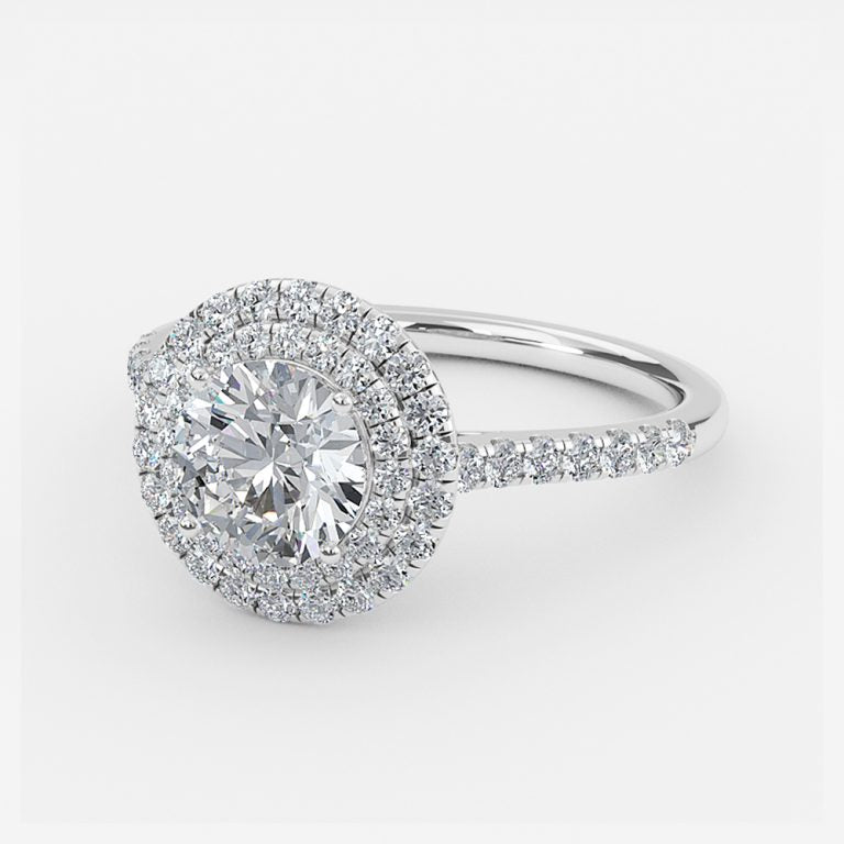 Linnea Round Halo Moissanite Engagement Ring