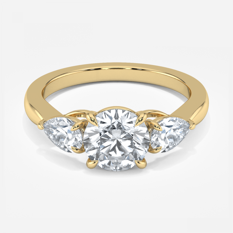 Tierney Round Three Stone Moissanite Engagement Ring