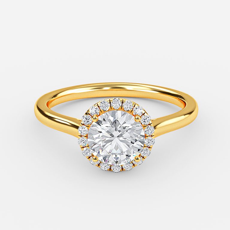 Louisa Round Halo Moissanite Engagement Ring