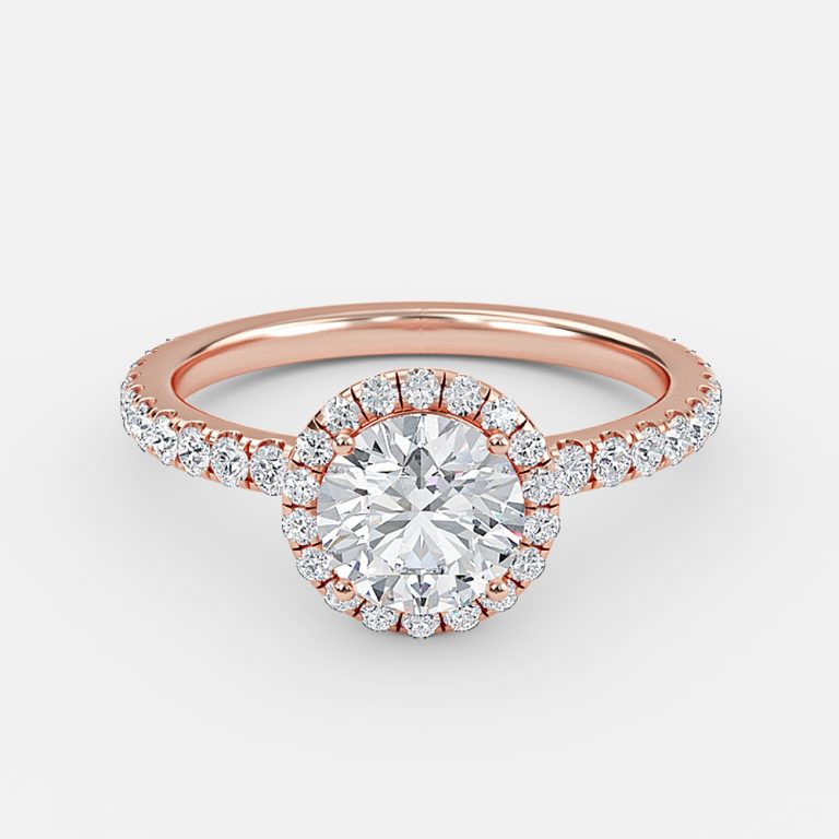 Lucia Round Halo Moissanite Engagement Ring