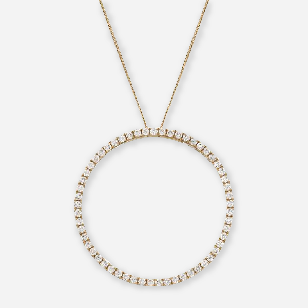 Moissanite Circle Pendant