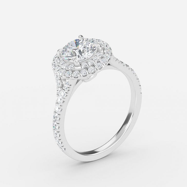 Afton Round Halo Moissanite Engagement Ring