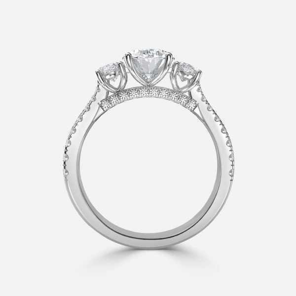 Fabian Oval Three Stone Moissanite Engagement Ring