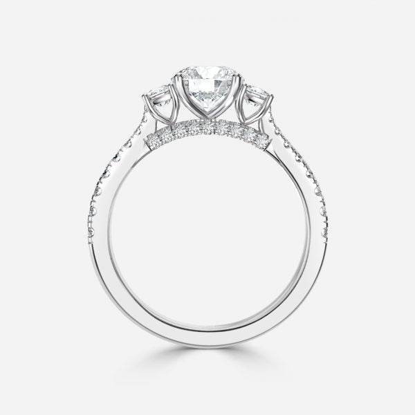 Fabian Round Three Stone Moissanite Engagement Ring