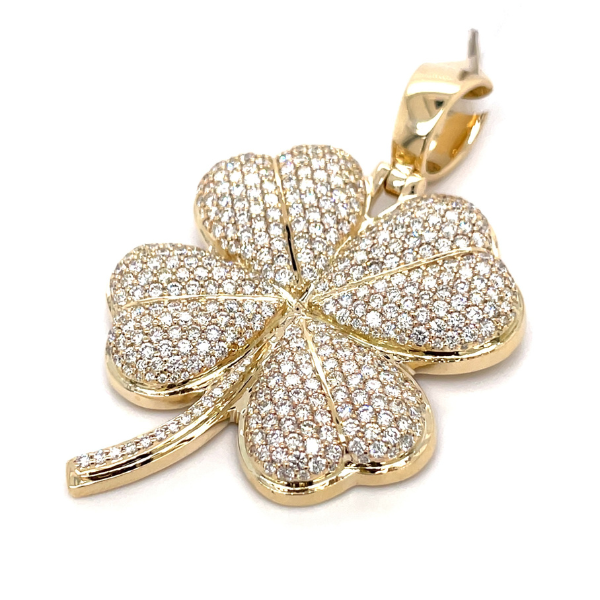 5.00 CT Moissanite Iced Out Clover Pendant