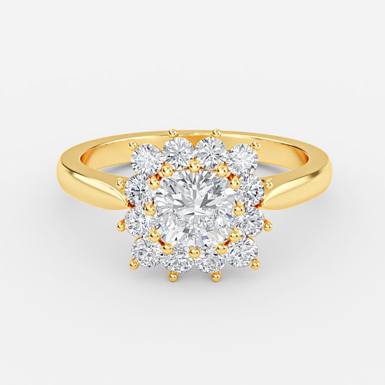 Vesper Cushion Cluster Moissanite Engagement Ring