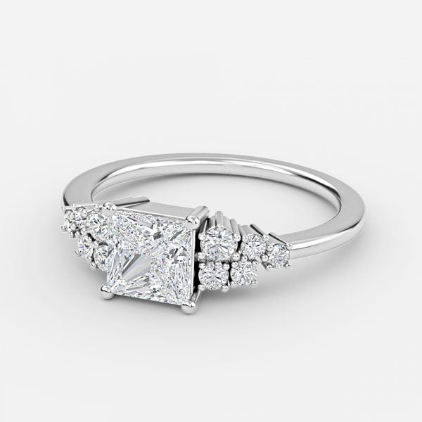 Kassidy Princess Cluster Moissanite Engagement Ring