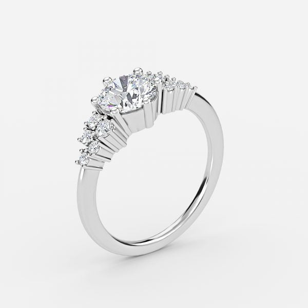 Kassidy Round Cluster Moissanite Engagement Ring