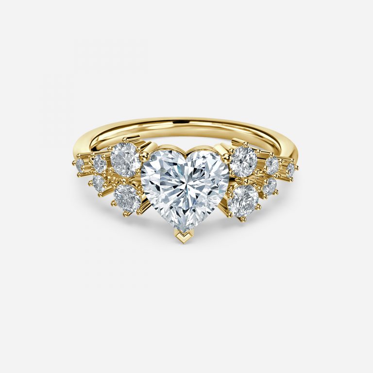 Kassidy Heart Cluster Moissanite Engagement Ring