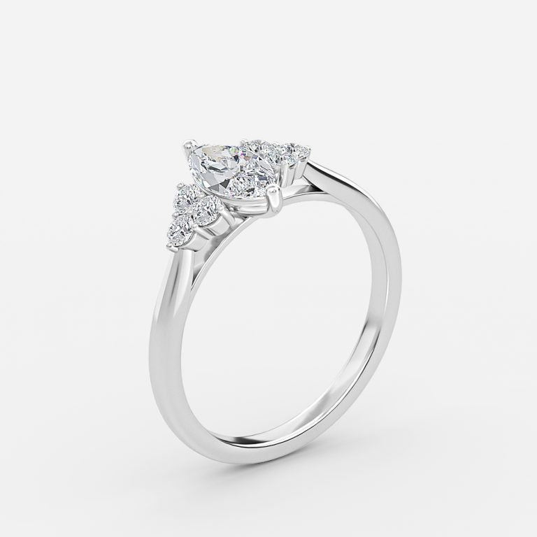 Aviva Marquise Cluster Moissanite Engagement Ring