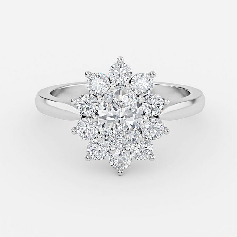 Vesper Oval Cluster Moissanite Engagement Ring