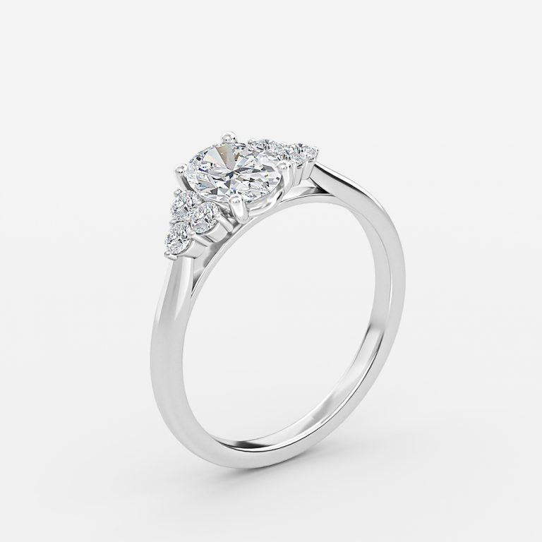 Aviva Oval Cluster Moissanite Engagement Ring