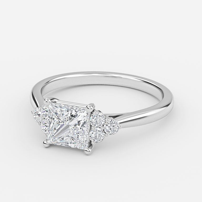 Aviva Princess Cluster Moissanite Engagement Ring