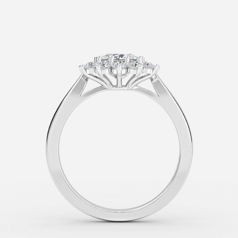 Vesper Princess Cluster Moissanite Engagement Ring