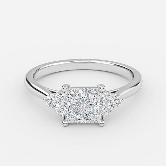 Aviva Princess Cluster Moissanite Engagement Ring