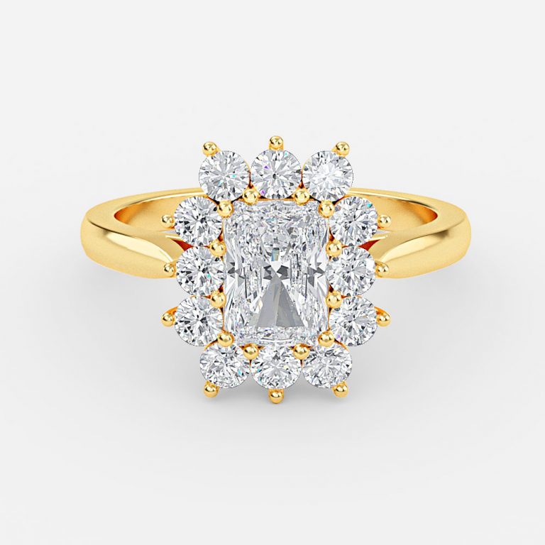 Odessa Radiant Cluster Moissanite Engagement Ring