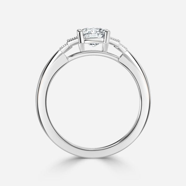 Isley Cushion Three Stone Moissanite Engagement Ring