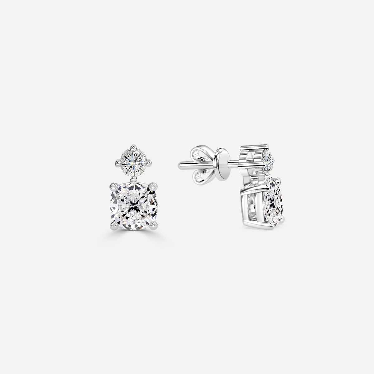 Cushion Moissanite Drops Earrings