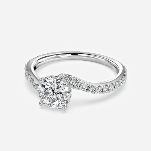 Paloma Cushion Hidden Halo Moissanite Engagement Ring