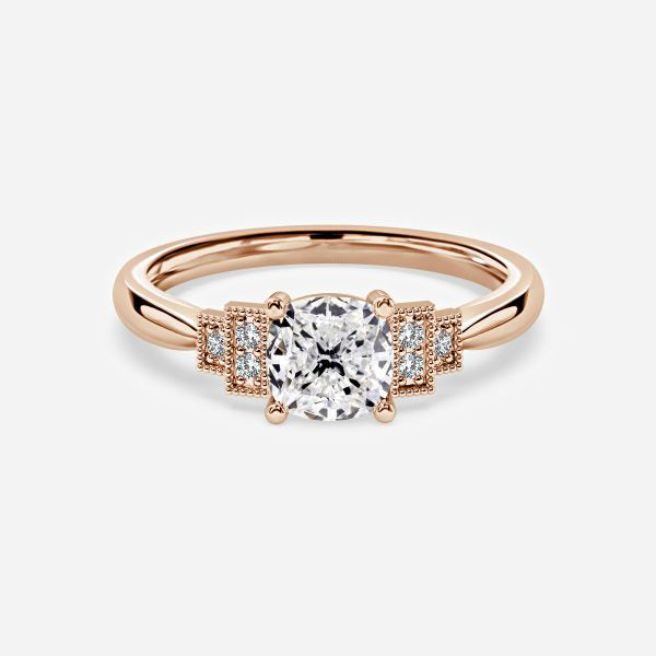 Isley Cushion Three Stone Moissanite Engagement Ring