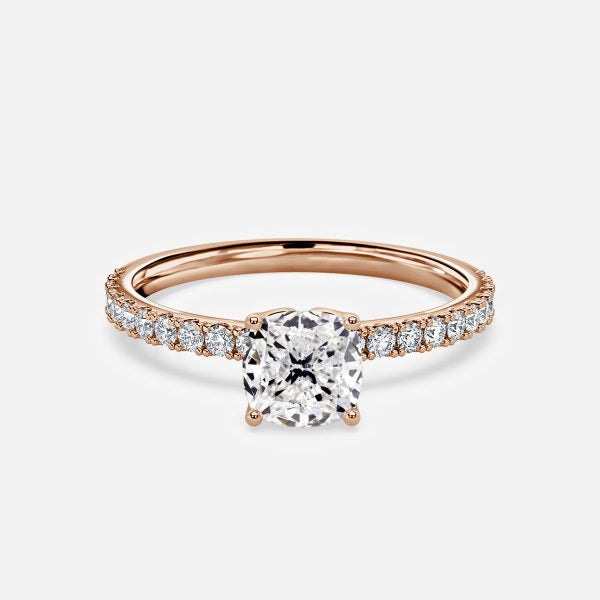 Kassia Cushion Hidden Halo Moissanite Engagement Ring