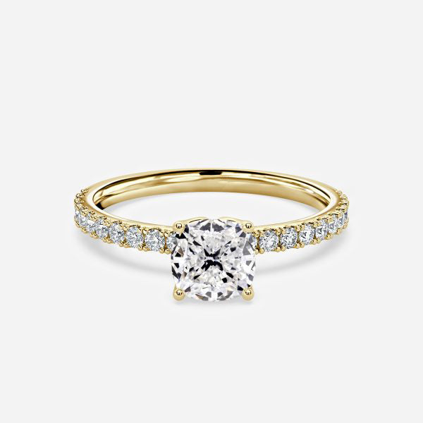 Kassia Cushion Hidden Halo Moissanite Engagement Ring