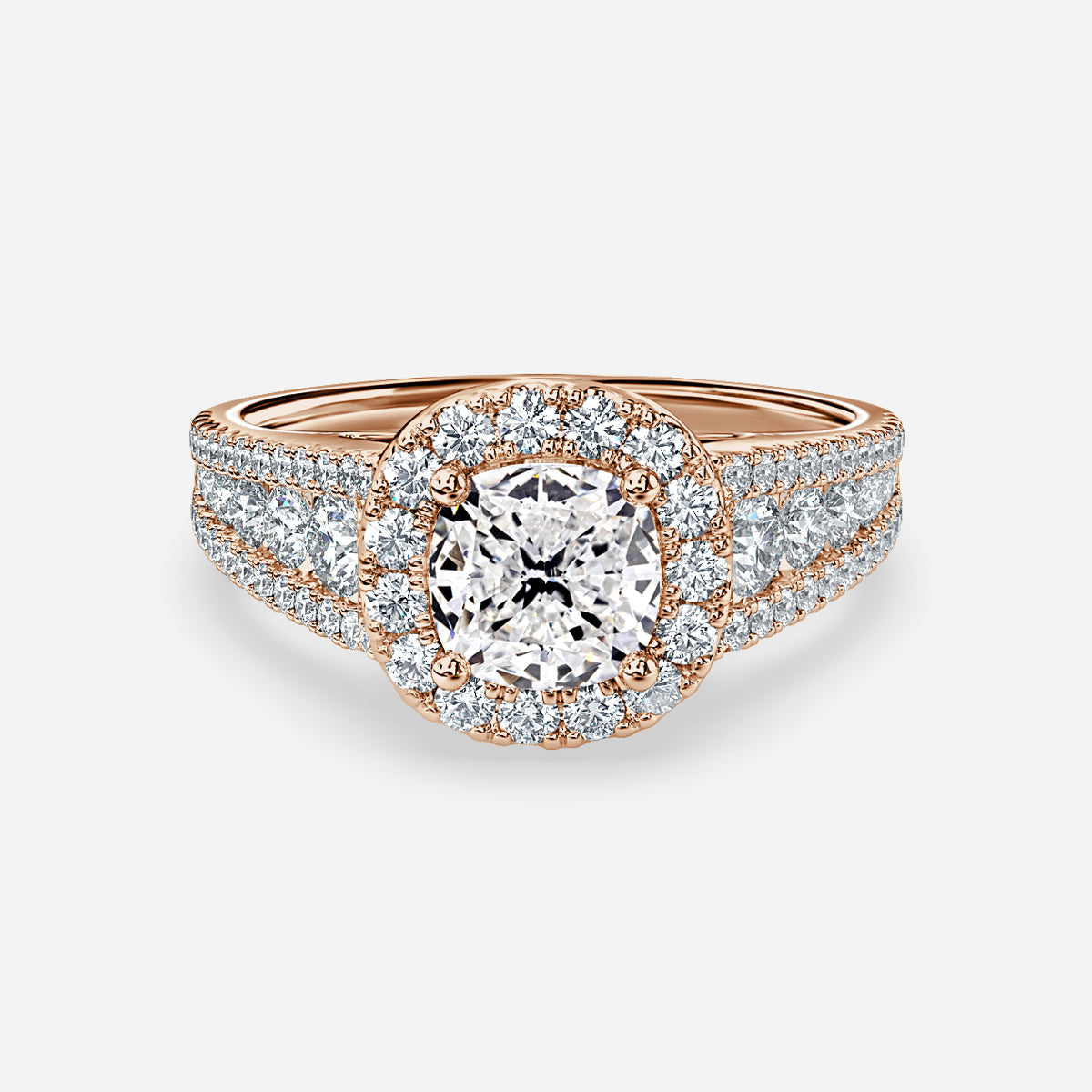 Ember Cushion Halo Moissanite Engagement Ring