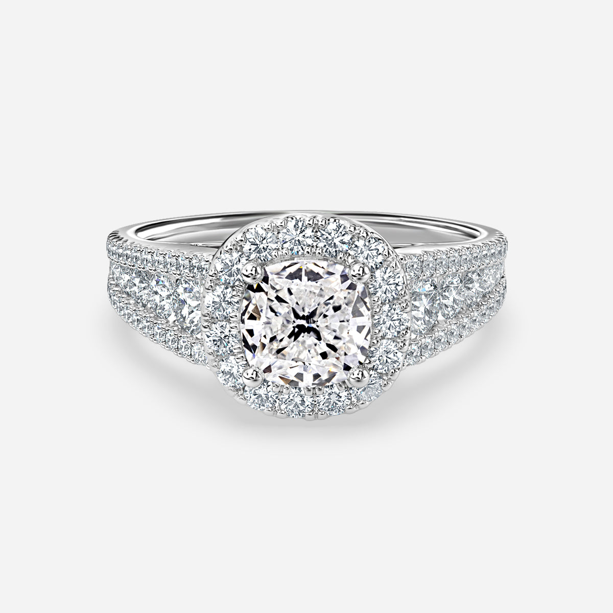 Ember Cushion Halo Moissanite Engagement Ring