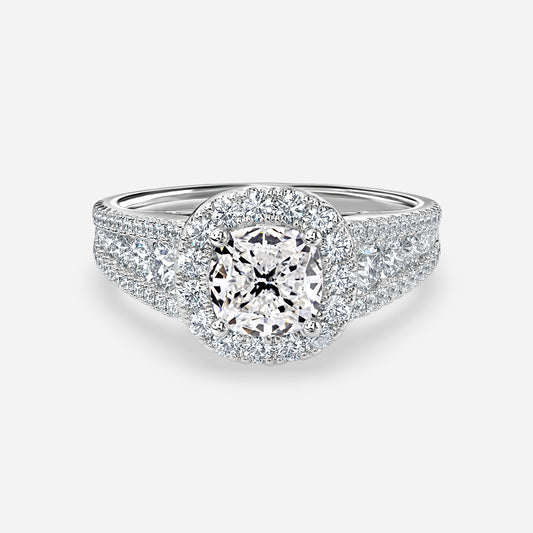 Ember Cushion Halo Moissanite Engagement Ring