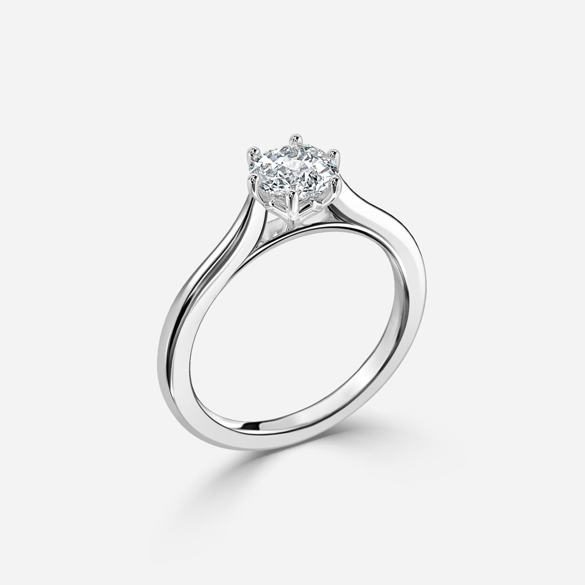 Thea Cushion Solitaire Moissanite Engagement Ring