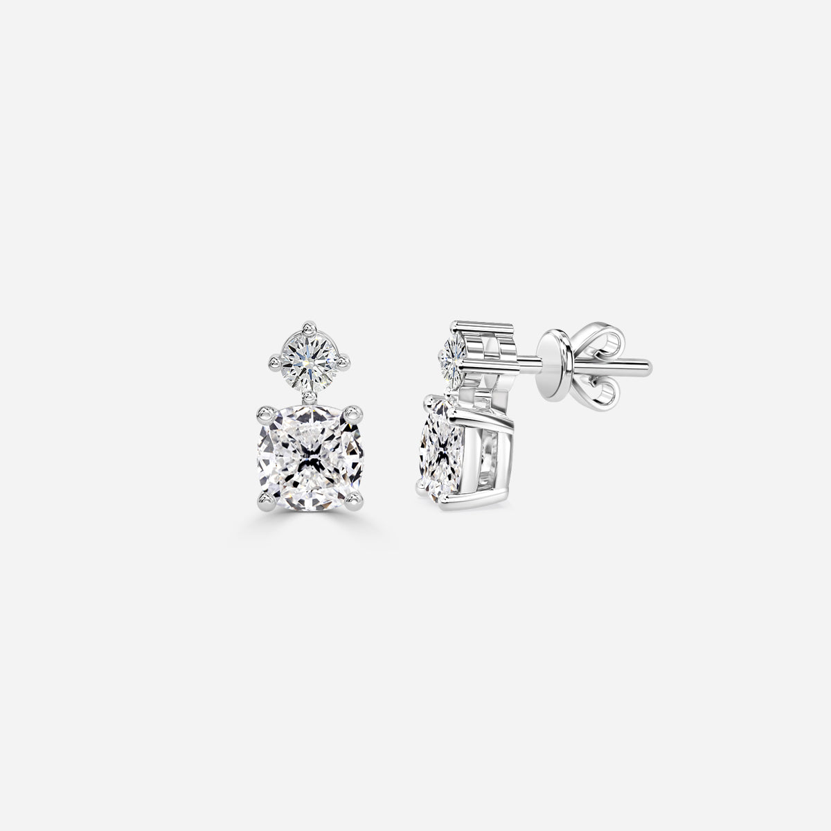 Cushion Moissanite Drops Earrings