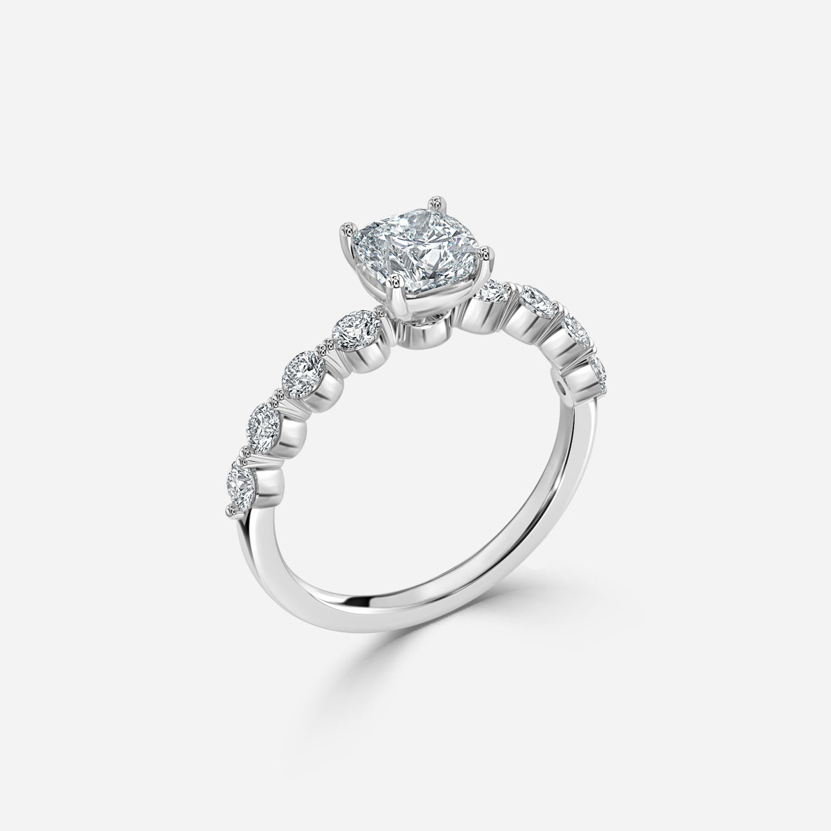 Philippa Cushion Unique Moissanite Engagement Ring